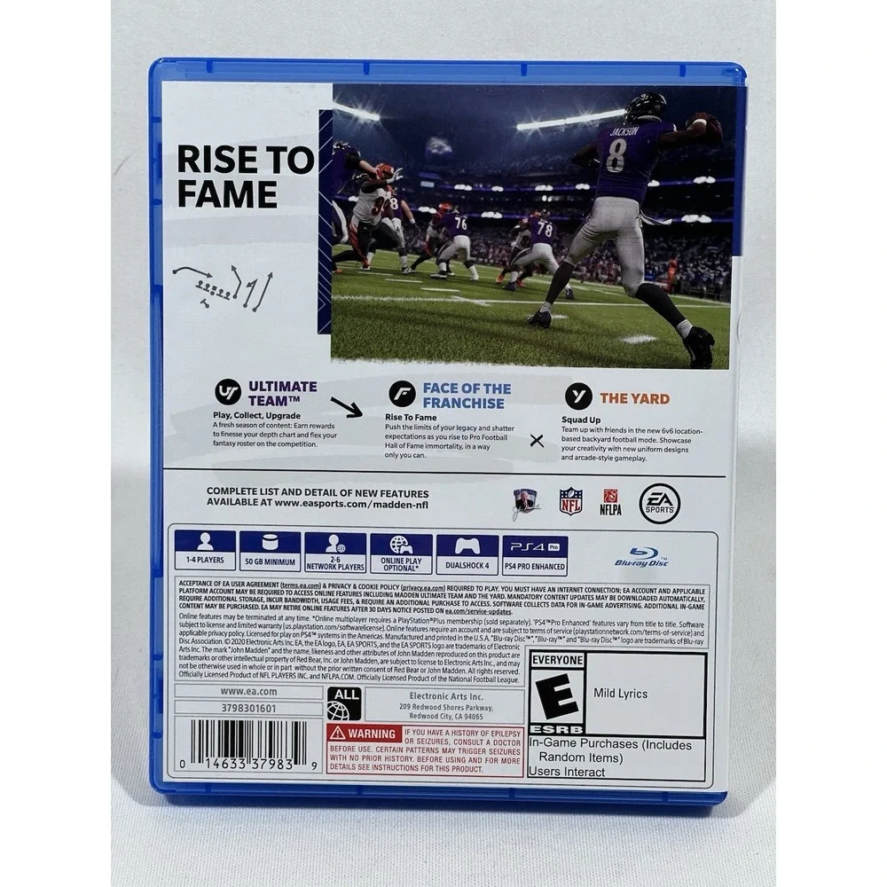 Madden NFL 21 PS4 Football Game Complete Tested Retro Toycore Sports Classic